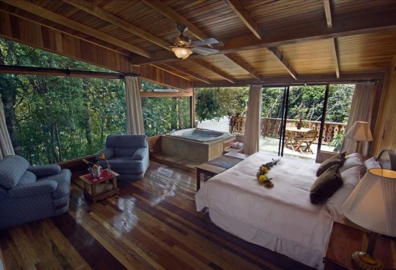 Chambre avec jacuzzi de l'hôtel Belmar dans la réserve du Monteverde - Costa Rica | Au Tigre Vanillé