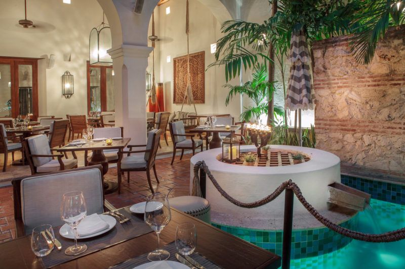 Restaurant de l'hôtel Casa Agustin à Carthagène - Colombie | Au Tigre Vanillé