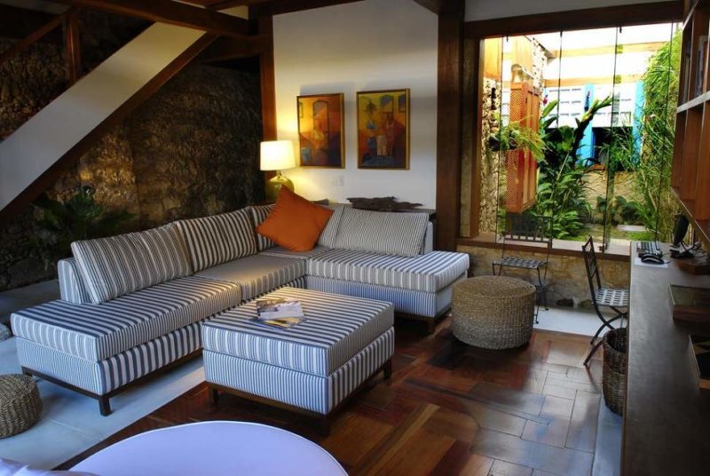 Salon de l'hôtel Casa Turquesa à Paraty - Brésil | Au Tigre Vanillé