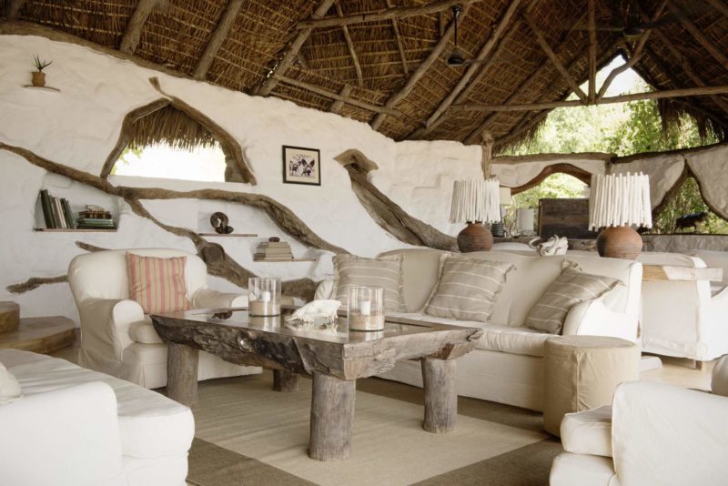 Salon de l''hôtel Sand Rivers Selous - Tanzanie | Au Tigre Vanillé