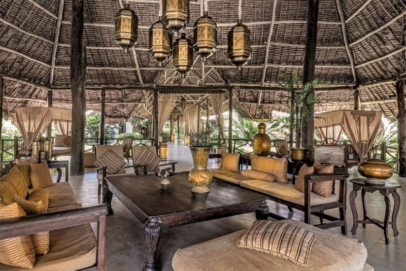 Lobby de l'hotel Breeze Beach Club à Zanzibar - Tanzanie | Au Tigre Vanillé