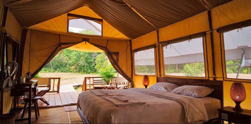 Tente de l'hôtel lodge au coeur de la chaîne des Cardamomes - Cambodge | Au Tigre Vanillé