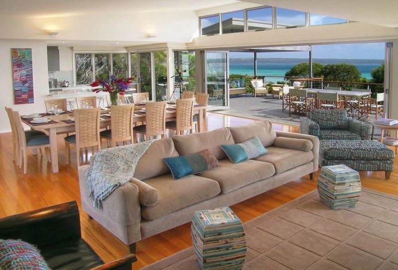 Salon de l'hôtel De Coudie Beach House - Australie | Au Tigre Vanillé