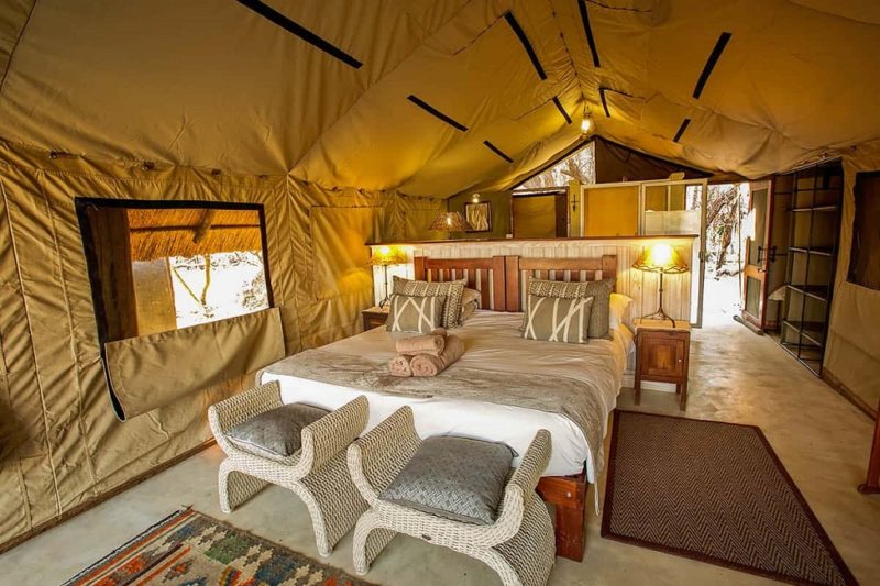 Chambre sous tente du lodge The Hide à Hwange - Zimbabwe | Au Tigre Vanillé
