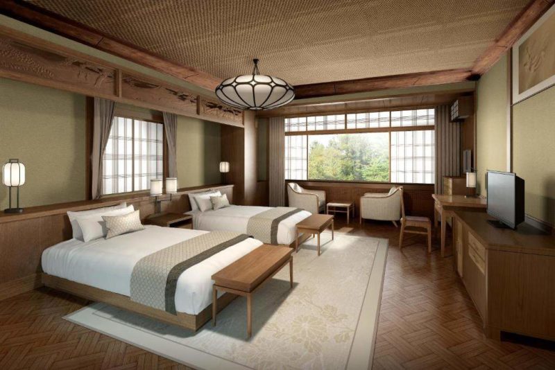 Chambre twin de l'hôtel Fujiya - Japon | Au Tigre Vanillé