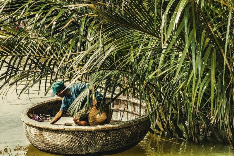 Navigation en bateau à panier sur la rivière Cua Dai - Vietnam | Au Tigre Vanillé