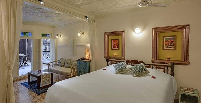 Chambre de l'hotel French Haveli à Ahmedabad en Inde centrale | Au Tigre Vanillé