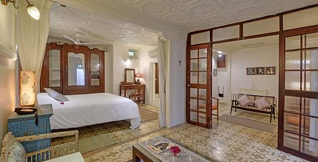 Suite de l'hotel French Haveli à Ahmedabad en Inde centrale | Au Tigre Vanillé