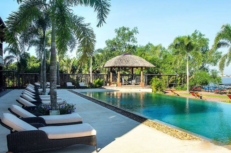 Piscine de l'hôtel Mekong Island Lodge - Vietnam | Au Tigre Vanillé