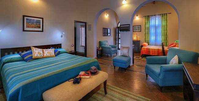 Chambre de l'hotel Chambal Safari lodge en Inde du Nord | Au Tigre Vanillé