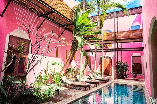 Piscine de l'hôtel Rosas & Xocolate à Merida - Mexique | Au Tigre Vanillé