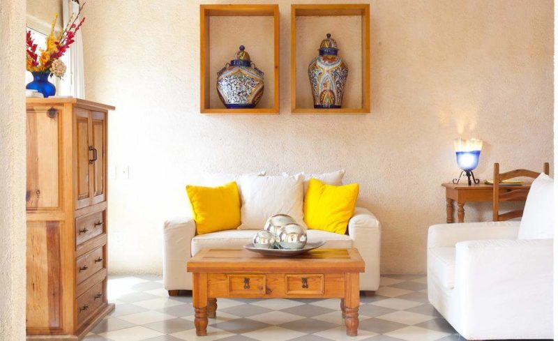 Salon de la Casa Natalia à San Jose del Cabo - Mexique | Au Tigre Vanillé