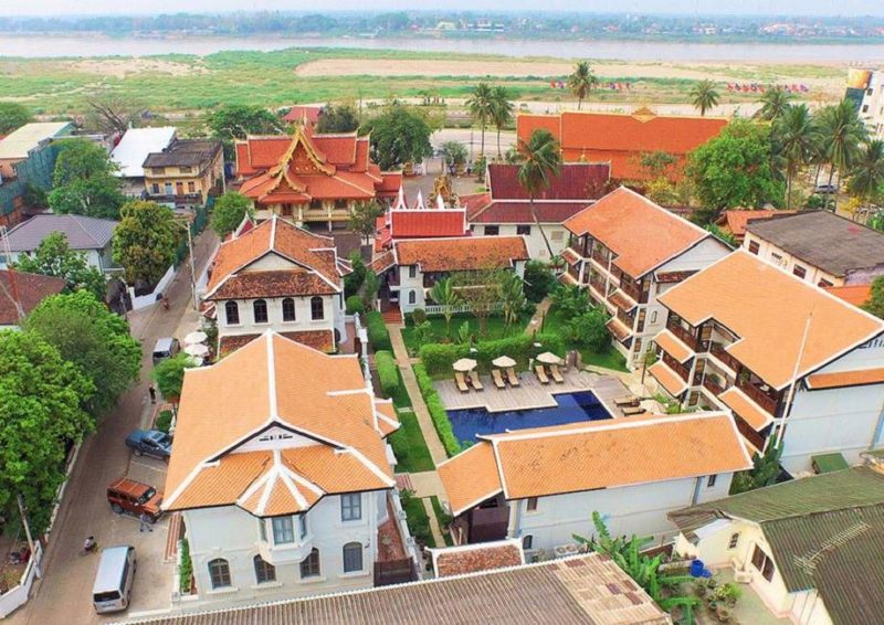 Vue aérienne de l'hôtel Ansara à Vientiane - Laos | Au Tigre Vanillé