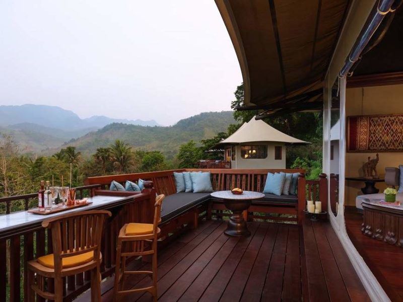 Terrasse des lodges de l'hôtel Rosewood à Luang Prabang - Laos | Au Tigre Vanillé