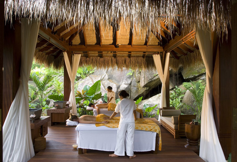 Les Seychelles, Hôtel Anantara, salle de massage
