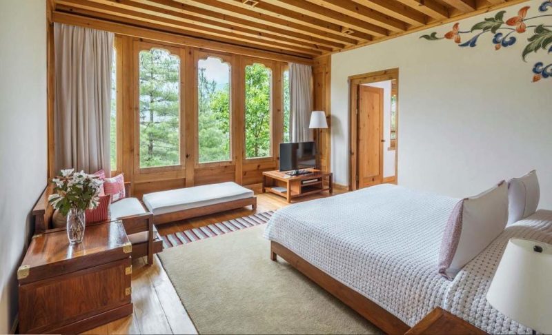 Chambre de l'hôtel Uma à Paro - Bhoutan | Au Tigre Vanillé