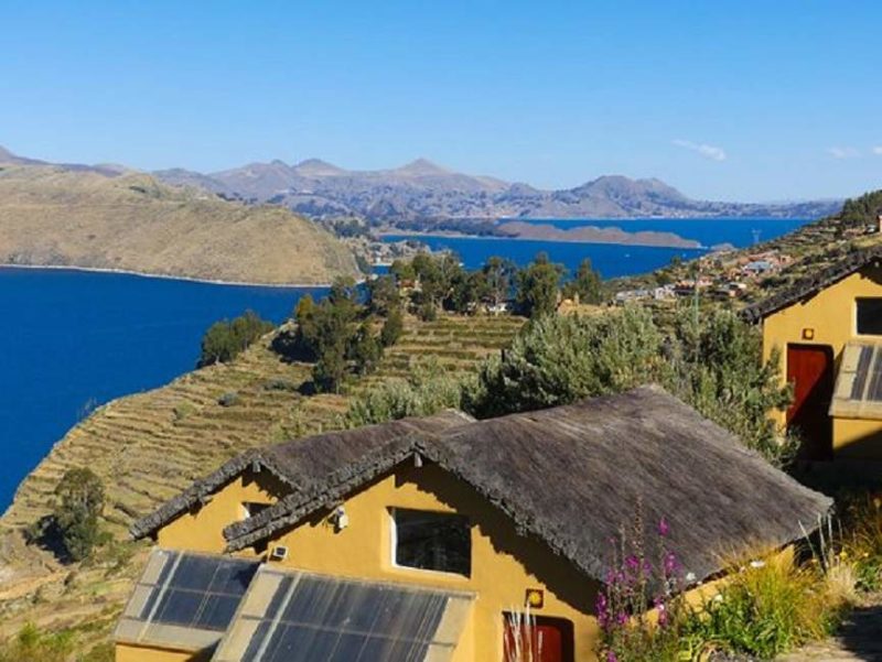 Vue depuis l'hotel Estancia à Copacabana sur le lac Titicaca - Bolivie | Au Tigre Vanillé