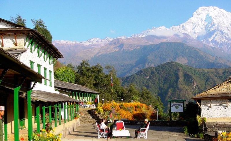 Jardin de l'hotel Himalaya Lodge à Ghandruk - Népal | Au Tigre Vanillé