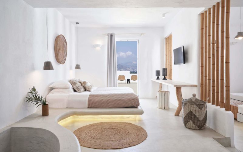 Chambre de l'hôtel Naxian Utopia à Naxos dans les Cyclades - Grèce | Au Tigre Vanillé