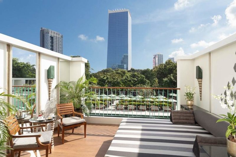 Balcon chambre de l'hôtel Sukhotai à Bangkok - Thailande | Au Tigre Vanillé