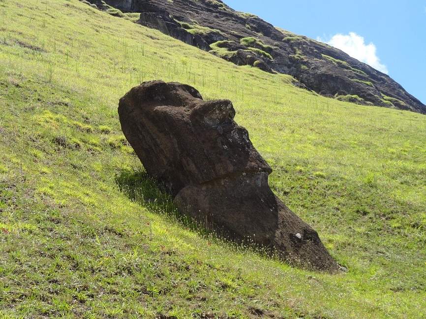 Statue en pierre volcanique à l'Île de Pâques - Chili | Au Tigre Vanillé