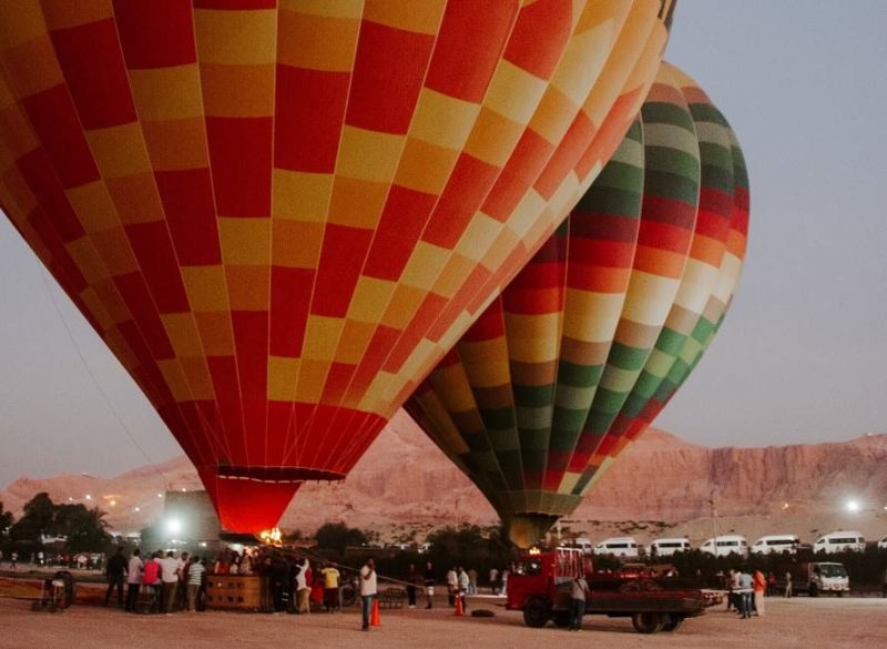 Vue aérienne depuis une montgolfière à Louxor - Egypte | Au Tigre Vanillé