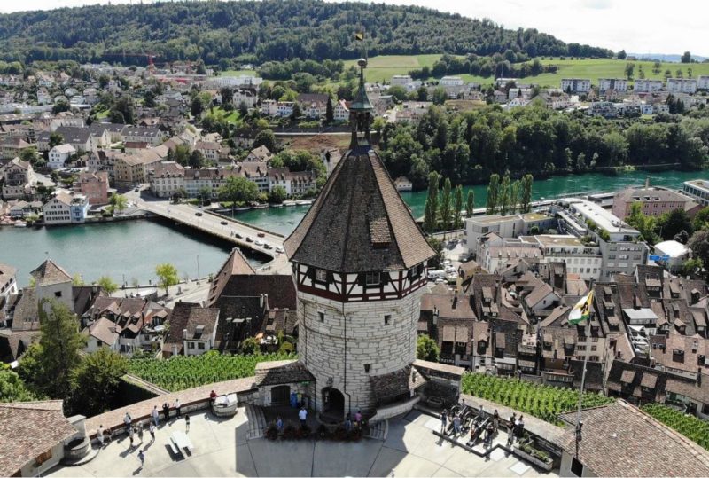 Vue aerienne depuis le chateau de Munot à Schaffhouse - Suisse | Au Tigre Vanillé