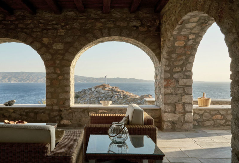 Terrasse, Villa Augusta, Hydra, Grèce | Au Tigre Vanillé