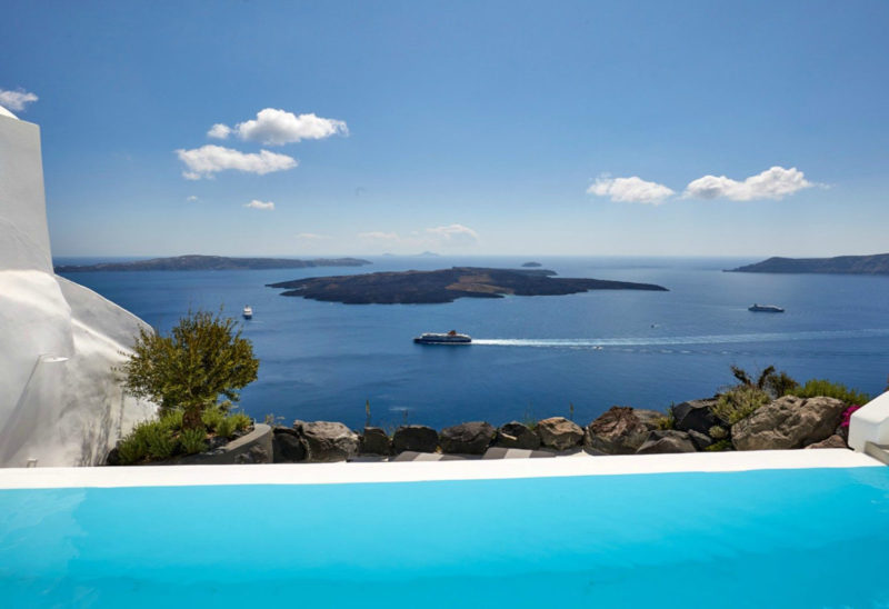 Piscine, Villa Cybele, Santorin, Grèce | Au Tigre Vanillé