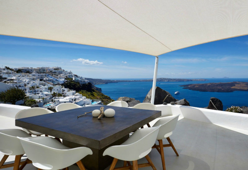 Terrasse, Villa Cybele, Santorin, Grèce | Au Tigre Vanillé