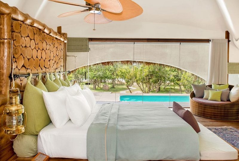 Chambre avec piscine de l'hotel Chena Huts dans le parc national de Yala - Sri Lanka | Au Tigre Vanillé