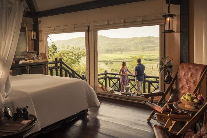 Chambre du camp du Four Seasons dans le triangle d'Or - Thaïlande | Au Tigre Vanillé