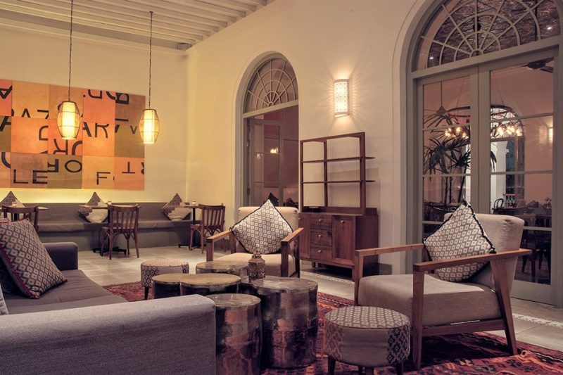 Lobby de l'hotel Fort Bazaar à Galle - Sri Lanka | Au Tigre Vanillé