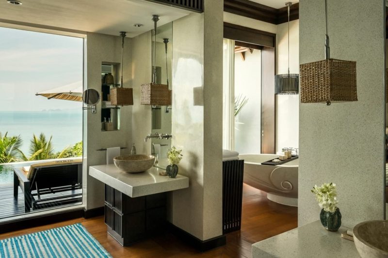 Salle de bains de l'hotel Four Seasons à Koh Samui - Thaïlande | Au Tigre Vanillé