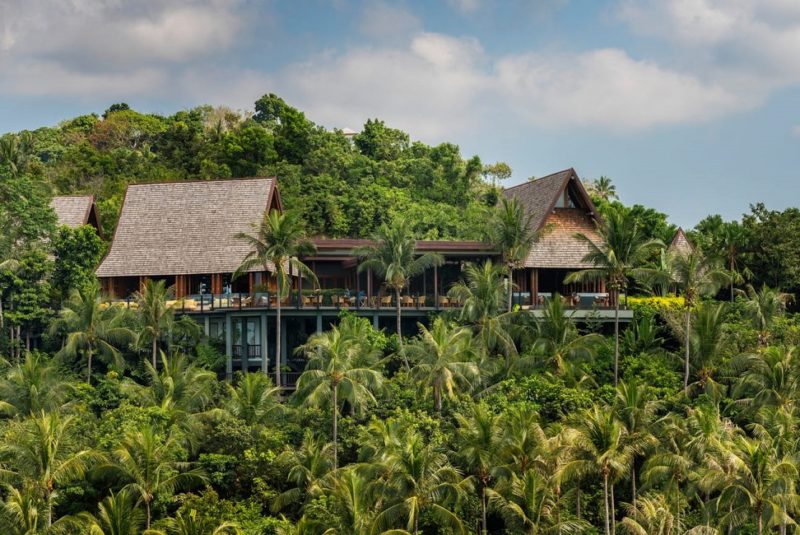 Vue aerienne du restaurant de l'hotel Four Seasons à Koh Samui - Thaïlande | Au Tigre Vanillé