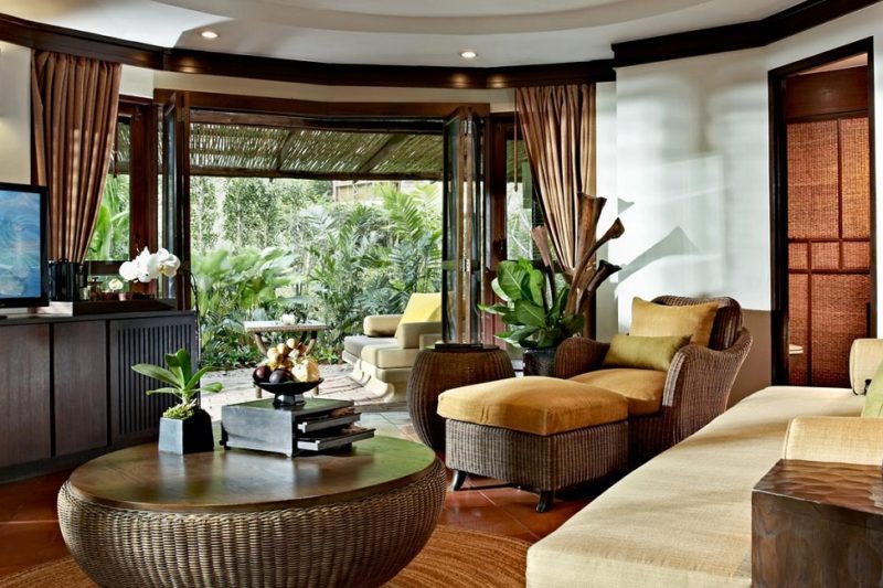 Salon d'une villa de l'hotel Rayavadee à Krabi - Thaïlande | Au Tigre Vanillé