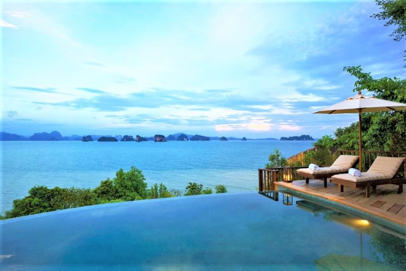 Piscine vue mer de l'hotel Six Senses à Koh Yao Noi - Thaïlande | Au Tigre Vanillé