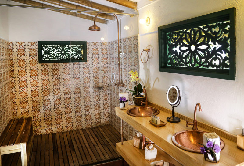 Salle de bain à l'Hacienda Bambusa, Colombie | Au Tigre Vanillé