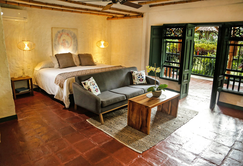 Chambre double à l'Hacienda Bambusa, Colombie | Au Tigre Vanillé