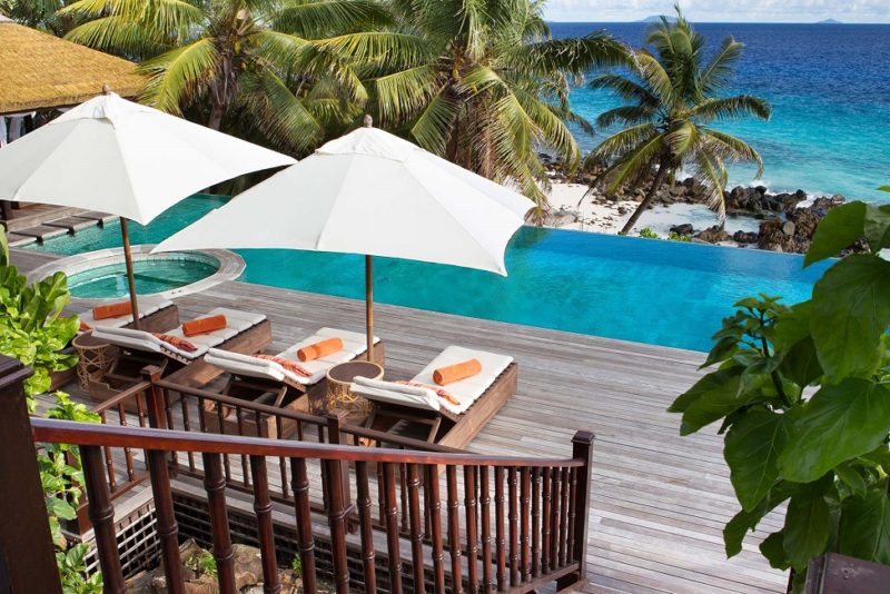 Piscine privée de l'hotel de l'ile exclusive de Fregate - Seychelles | Au Tigre Vanillé