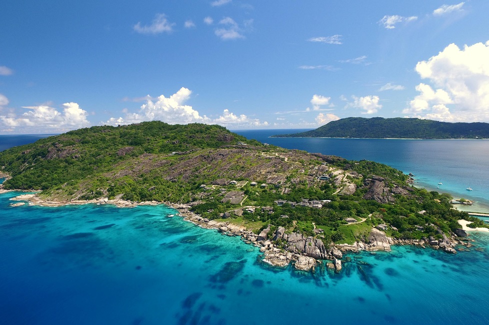 Vue aerienne de l'île de Félicité - Seychelles | Au Tigre Vanillé