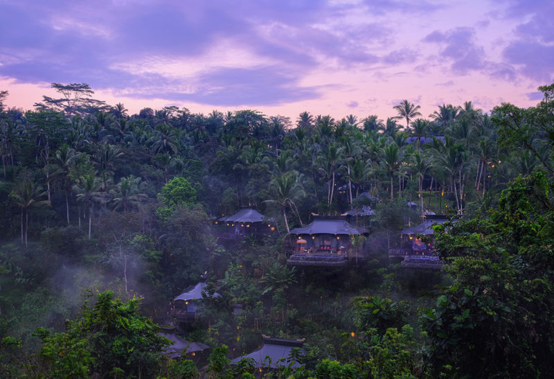 Hôtel Capella, Vue des bungallows, Bali, Indonésie