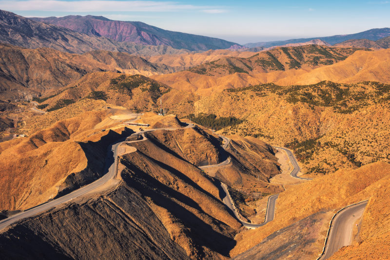 Les montagnes de l'Atlas au Maroc